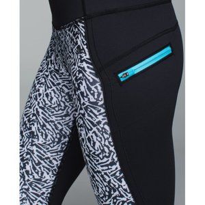 Lulu Top Speed Crops Animal Print Skinny Running Exercise Yoga Colorblock Tights